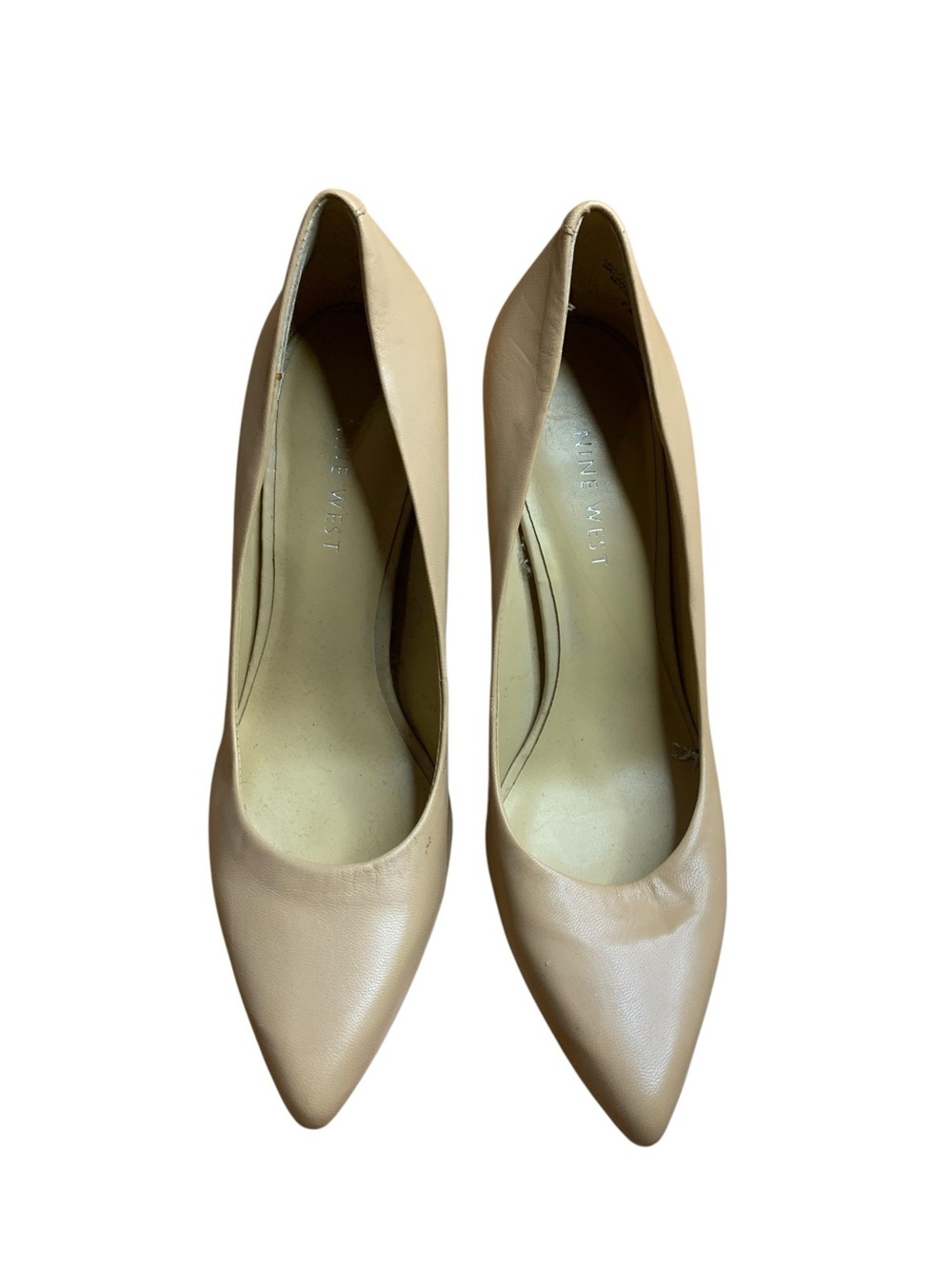 Nine West Garison Nude Leather Pointed-Toe Pumps | Size 7M